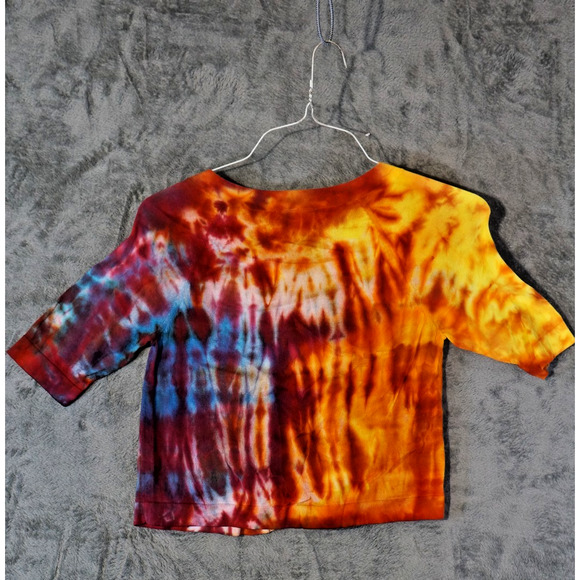 Ann Taylor LOFT Women’s Tie-Dye Top Small Cotton Button Front - Picture 2 of 7